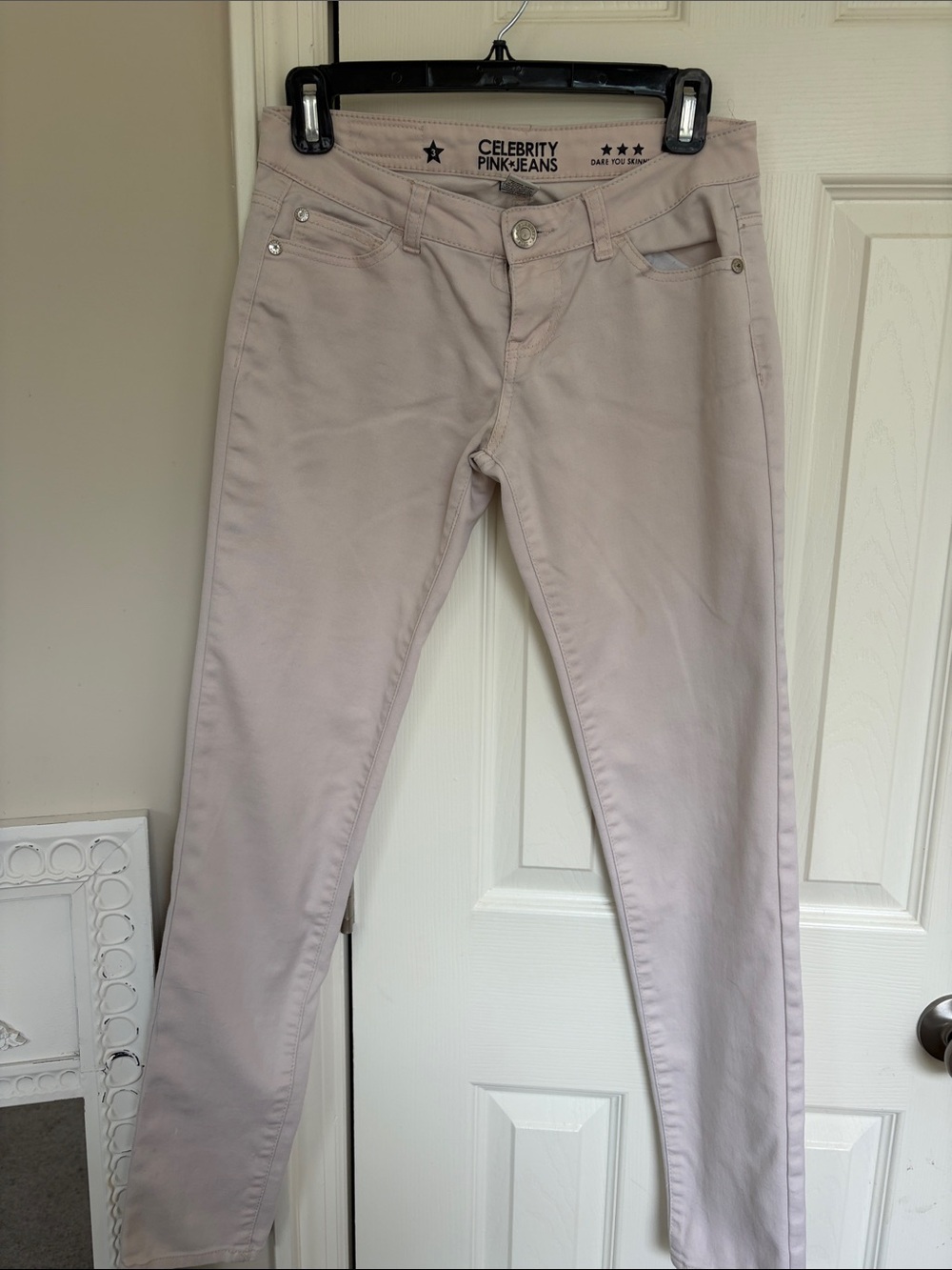 Celebrity Pale Pink Skinny Jeans